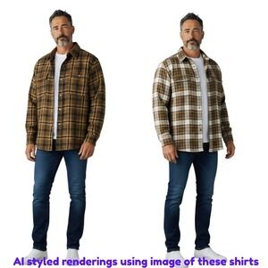 2 Red Head Mens 2XL Ozark Mountain Tartan Plaid Flannel Button Down Shirts